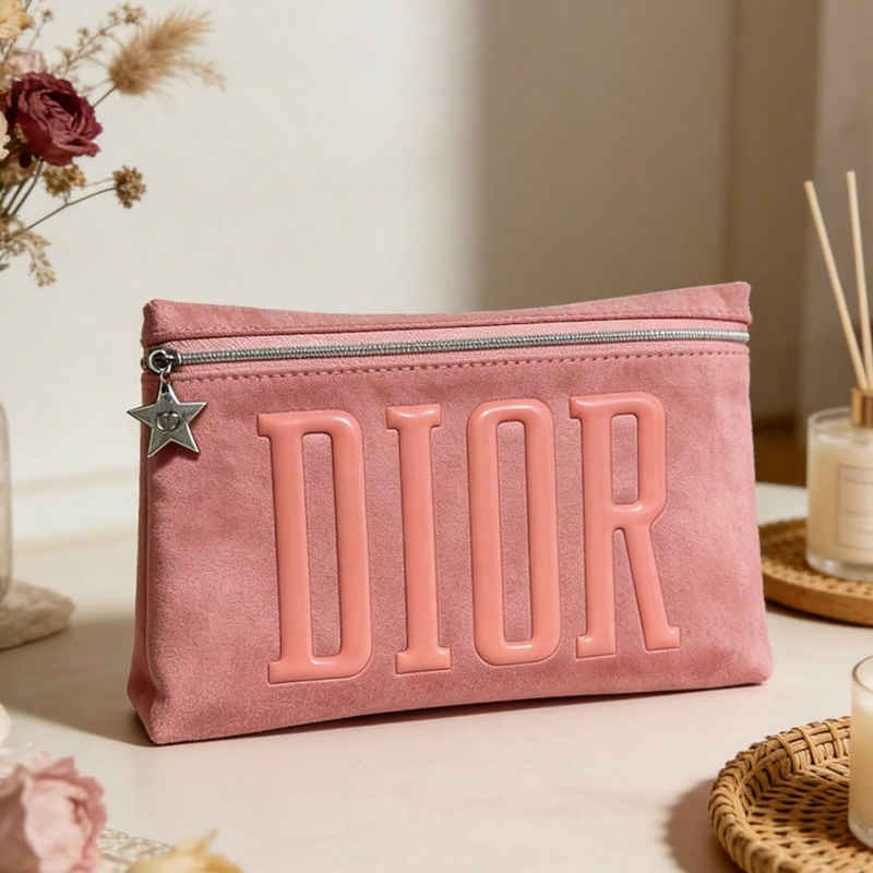 Luxury Skincare Samples - Dior’s Bag Pink Velvet Cosmetic Bag