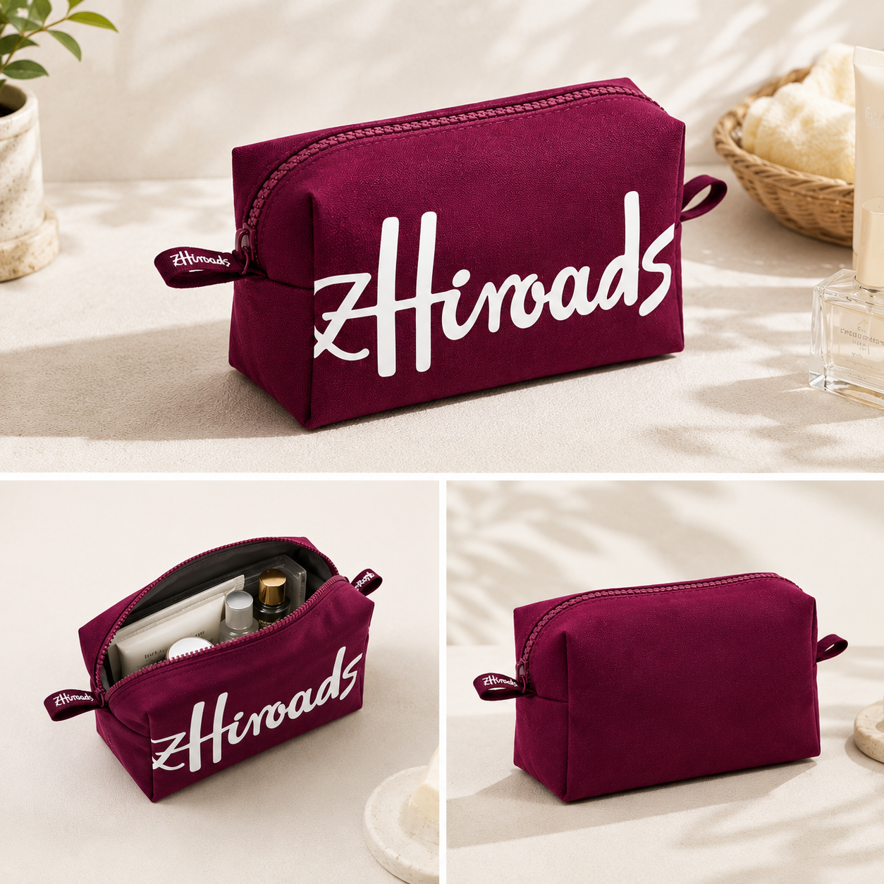Luxury Skincare Samples - Luxury Cotton Minimalist Cosmetic Bag Customizable