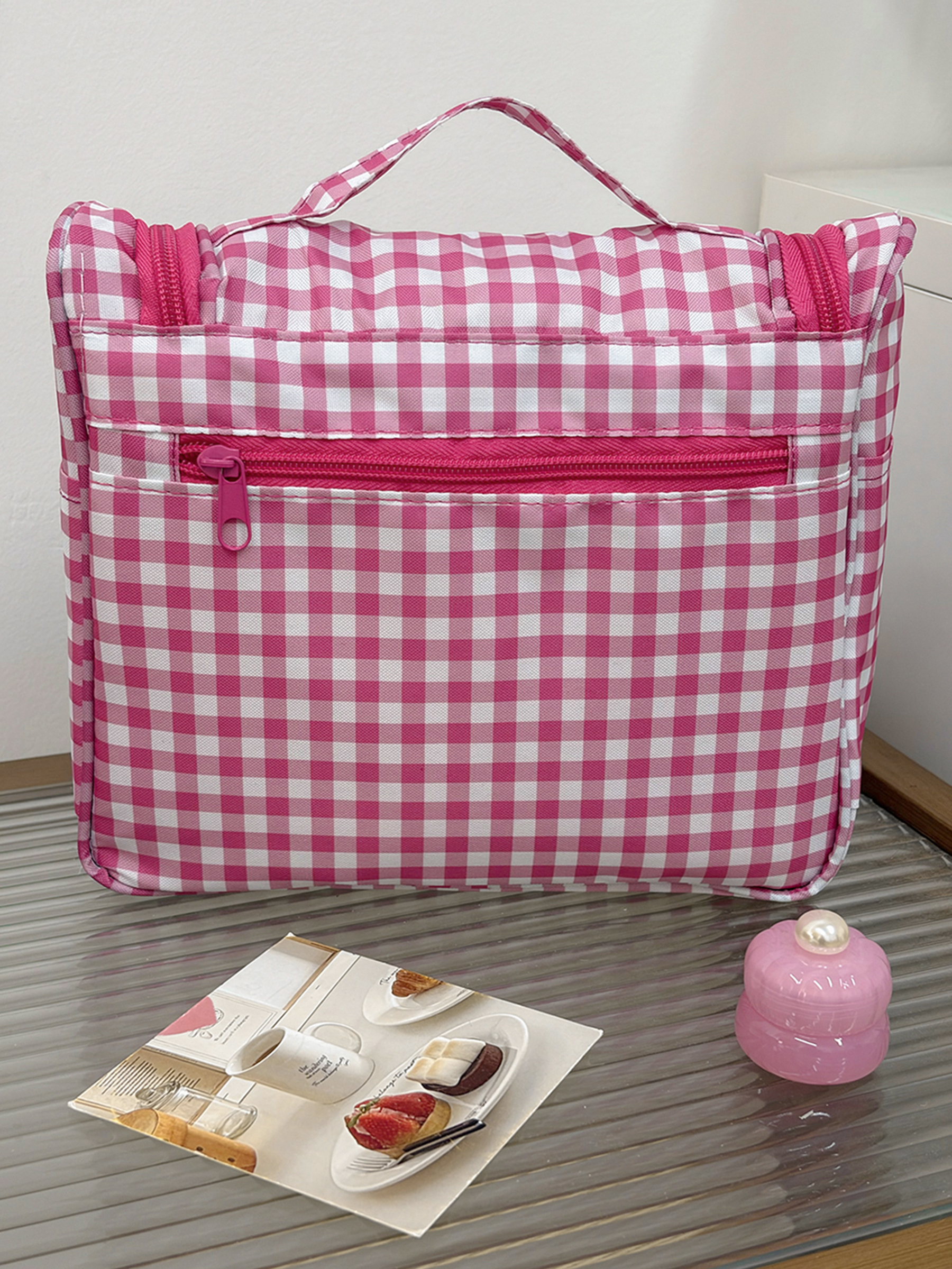 Airfriend Cute Grid Makeup Bag - Luxury Skincare Samples 리뷰 및 가격